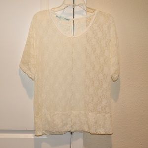 Maurices Lace SS Blouse Cream Size XL NEW